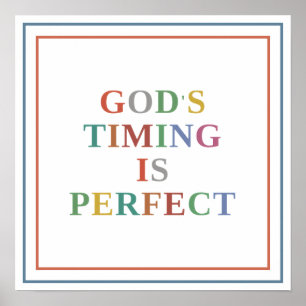 Poster Tipografia Moderna - O Tempo de Deus é Perfeito