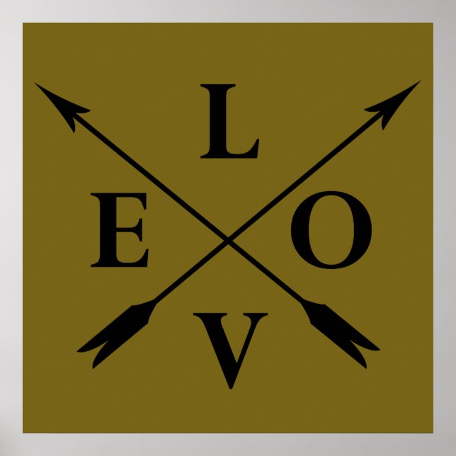 Poster Tipografia monogramada amor (Frente)