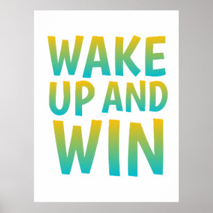 Poster Tipografia Motivacional Acordar e Vencer