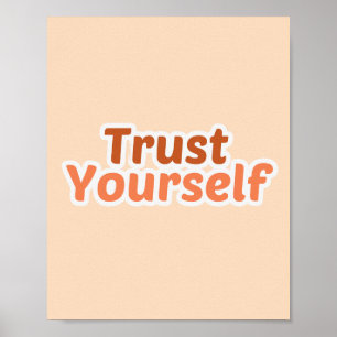 Poster Tipografia Motivacional Minimalista "Confie em Si 