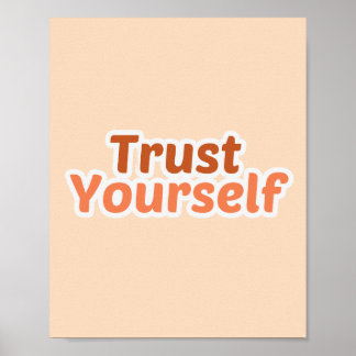 Poster Tipografia Motivacional Minimalista "Confie em Si 