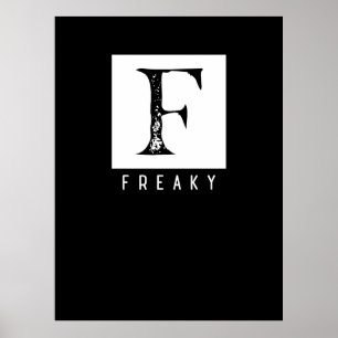 Poster Tipografia Negra e Branca Ousada e Estranha