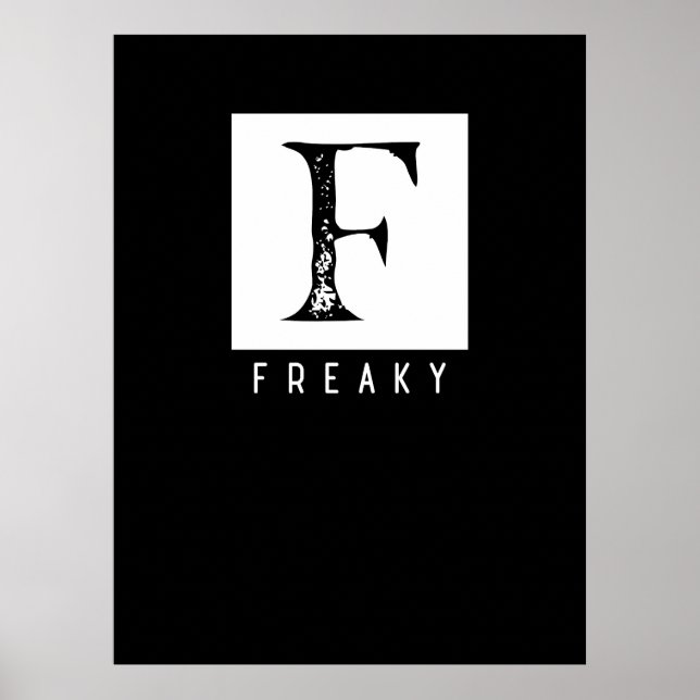 Poster Tipografia Negra e Branca Ousada e Estranha (Frente)