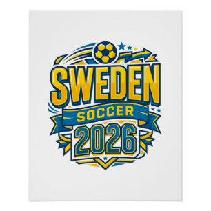 Pôster Tipografia Negrito País Futebol Suécia 2026