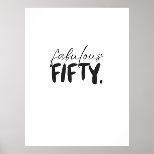Poster Tipografia Preto Branco Cinquenta Fabuloso Persona