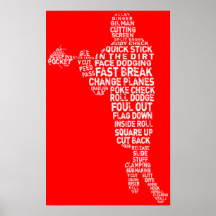 Poster tipográfico do jogador do Lacrosse
