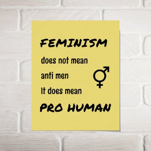 Poster Tipográfico humano das citações do feminismo pr