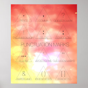 Poster tipográfico moderno das marcas de pontuaç