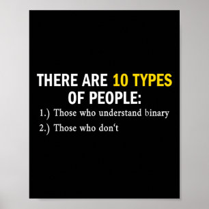 Poster Tipos Binários De Nerd Do Programador Pessoas &amp