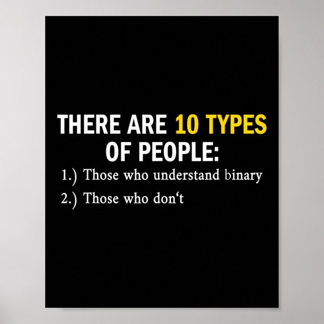 Poster Tipos Binários De Nerd Do Programador Pessoas &amp (Frente)