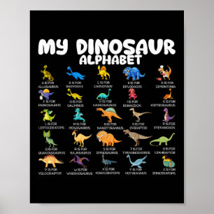 Poster Tipos De Dinossauros Meu Alfabeto De Dinossauro De