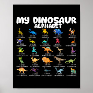 Poster Tipos De Dinossauros Meu Alfabeto De Dinossauros D