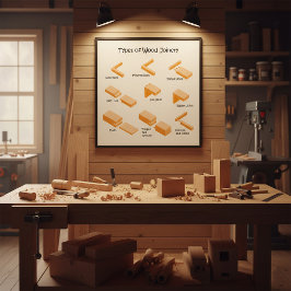 Poster Tipos de máquinas de madeira - Guia Ilustrado