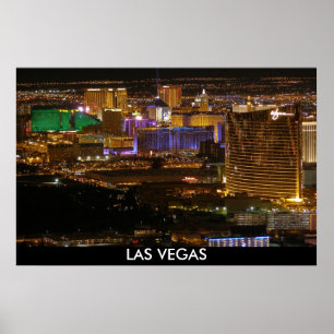 Pôster Tira aérea de Las Vegas na noite - alta altitude