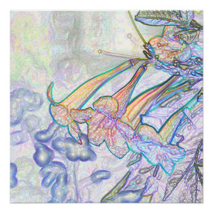 Pôster Tiragem Pastel abstrata das flores