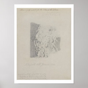 Pôster Tirando para o mapa da lua, 1794 (lápis em p