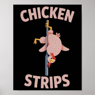 Poster Tiras de Frango Engraçado Silly Dançando Frango Rb