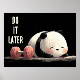 Poster Tired Panda Gym – Cute Funny Workout Art