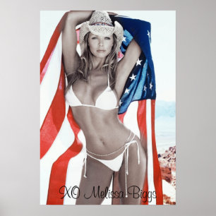 Pôster Tiro americano do calendário do roupa de banho de