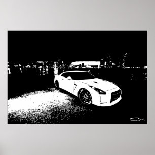 Pôster Tiro GTR da cidade da skyline de Nissan