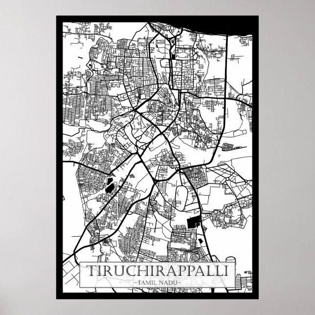 Poster Tiruchirappalli Tamil Nadu City Map (Frente)