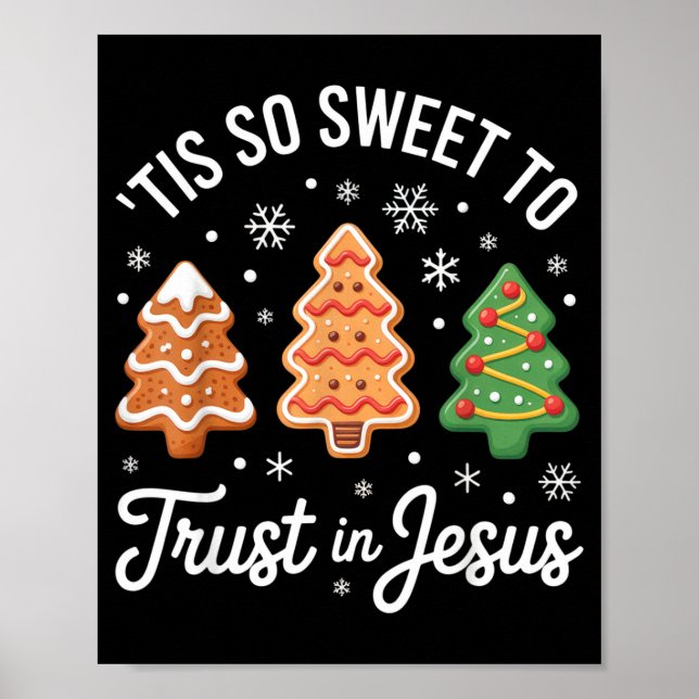 Poster Tis So Sweet To Trust In Jesus - Festive Christian (Frente)