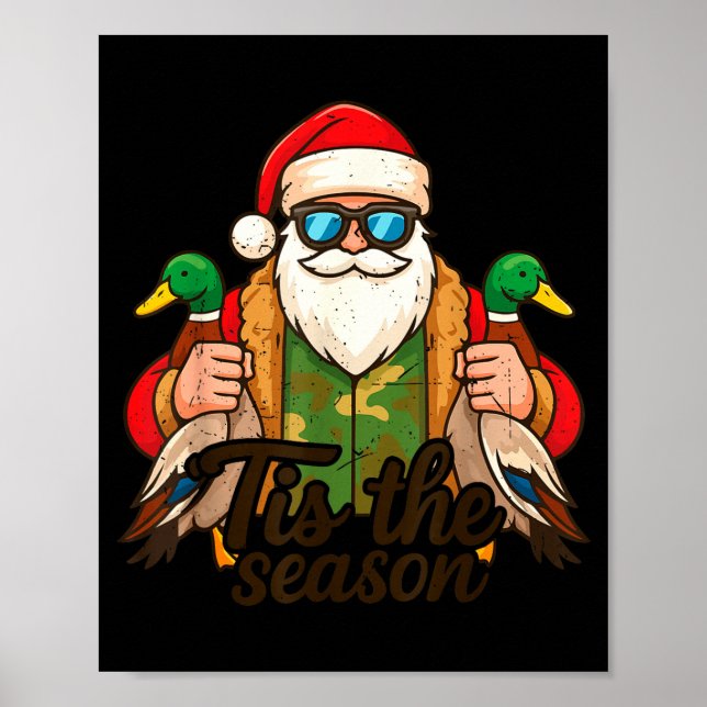 Poster Tis The Season Duck Hunting Christmas Pajama Toddl (Frente)