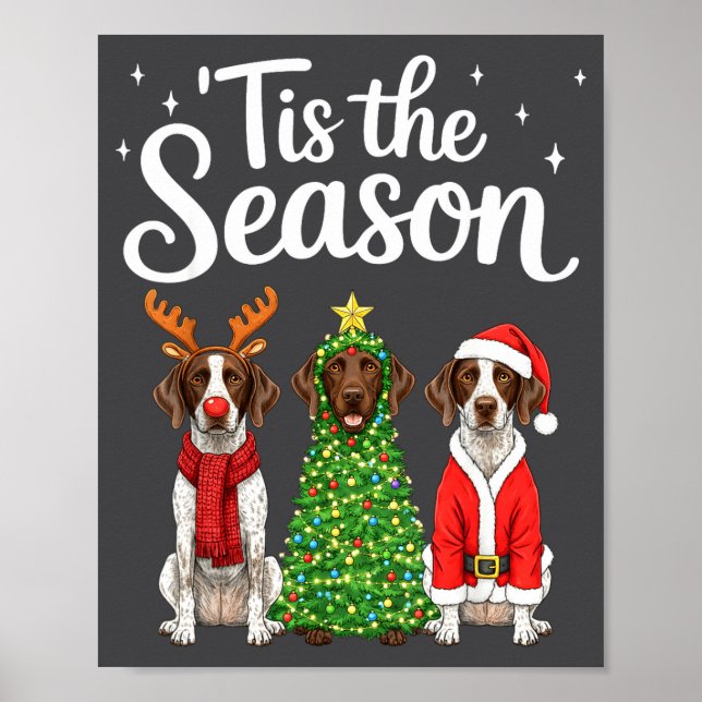 Poster Tis The Season German Shorthaired Inter Christmas  (Frente)