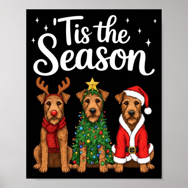 Poster Tis The Season Irierrier Christmas Santa Dog Lover (Frente)