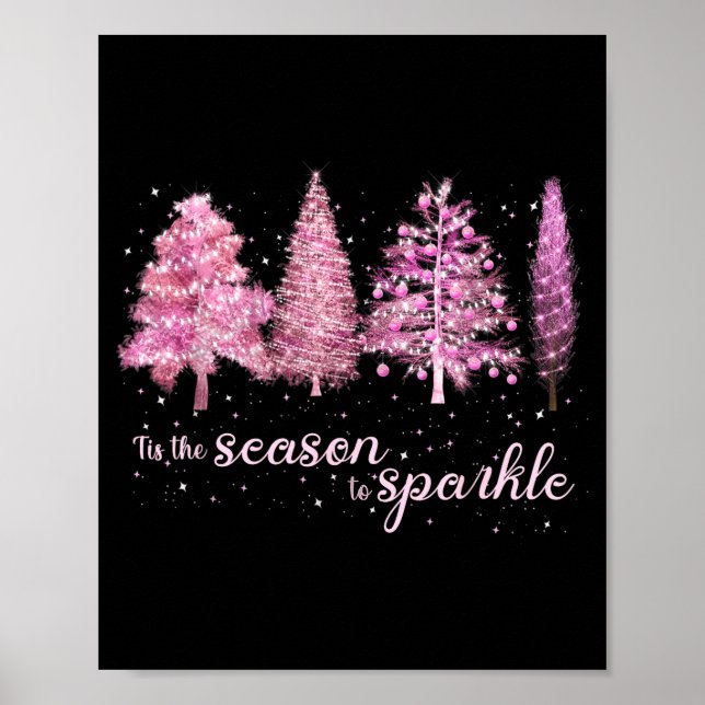 Poster Tis The Season To Sparkle Christmas Tree Xmas Wome (Frente)