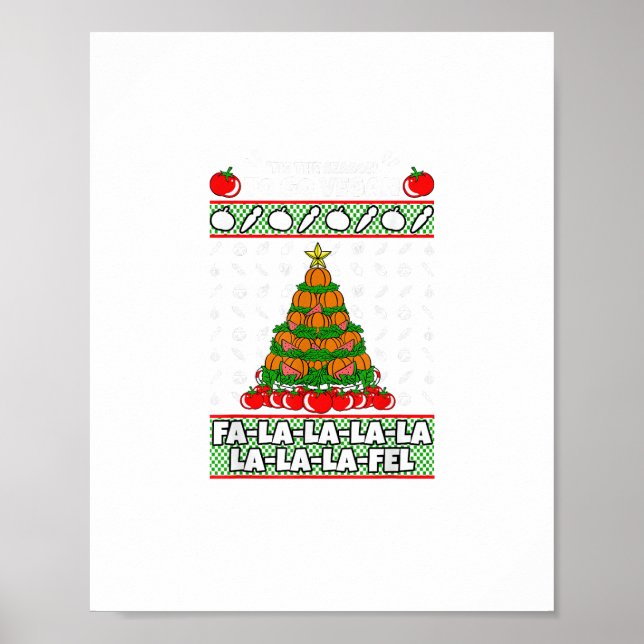 Poster Tis The Season To Vegan Christmas Pajama X-Mas Veg (Frente)