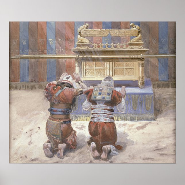 Poster Tissot - Moisés e Josué no Tabernáculo 1896 (Frente)