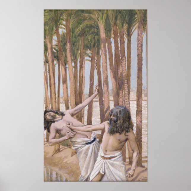 Poster Tissot - Moisés Mata um Egípcio 1896 (Frente)