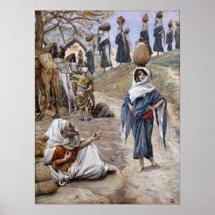 Poster Tissot - O Servo de Abraão Encontra Rebeca 1896