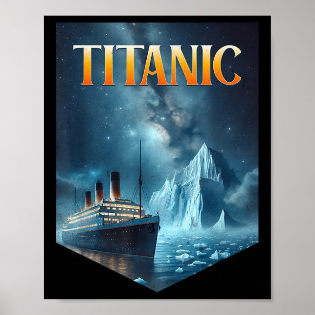 Poster Titanic Cruise Ship Iceberg 1912 Rms Voyage Men Wo (Frente)