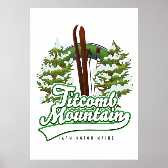 Poster Titcomb Mountain Farmington Maine Ski (Frente)