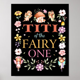 Poster Titi da Fada Um 1º Aniversário Menina Família Mat