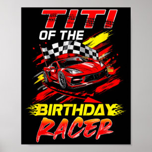Poster Titi Do Carro De Corrida De Aniversário Família