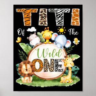 Poster Titi do Selvagem Um 1º Aniversário Menino Safari d