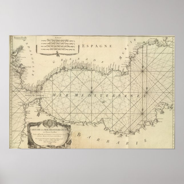Poster Title Page of the Mediterranean Sea Map (Frente)