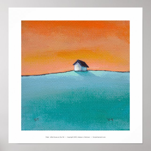 Poster Titled:  Little House on the Hill - art landscape (Frente)