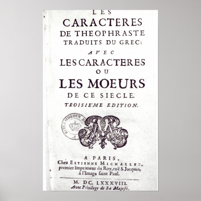 Poster Titlepage 'As Características do Teofraste (Frente)
