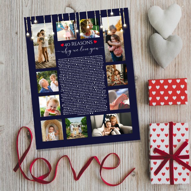 Poster Título: 40 Razões Porque Te Amo Luzes De Quadro (Criador carregado)