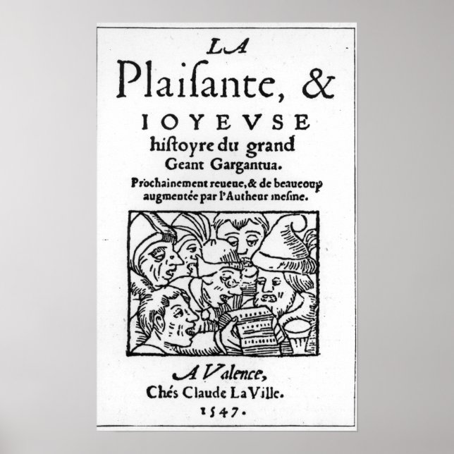 Pôster Título de "Gargantua" por Francois Rabelais (Frente)