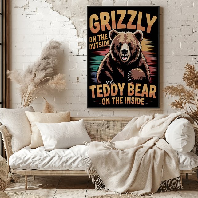Poster Título: "Grizzly Outside Teddy Bear Dentro (Criador carregado)