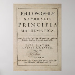 POSTER TÍTULO PÁGINA DE PRINCIPIA MATHEMATICA 1687