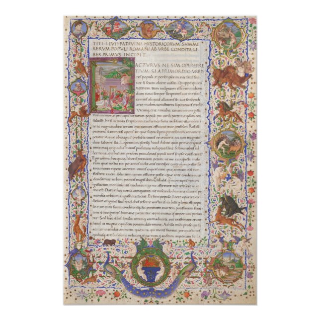 Pôster Titus Livius História de Roma Manuscrito Medieval (Frente)