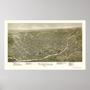 Pôster Titusville, mapa panorâmico do PA - 1895