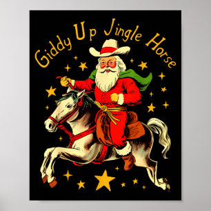 Poster Tô Maluco Cavalo Jingle Engraçado Retro Papai Noel