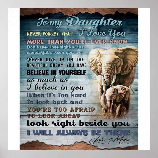Poster To My Daughter Funny Gift | Family Present (Frente)
